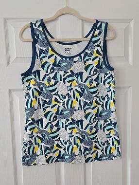 NWOT Lands' End Sleeveless Fish Print Tank Top